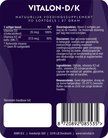 Vitalon-D/K (natuurlijke vitamine D3 & K2)