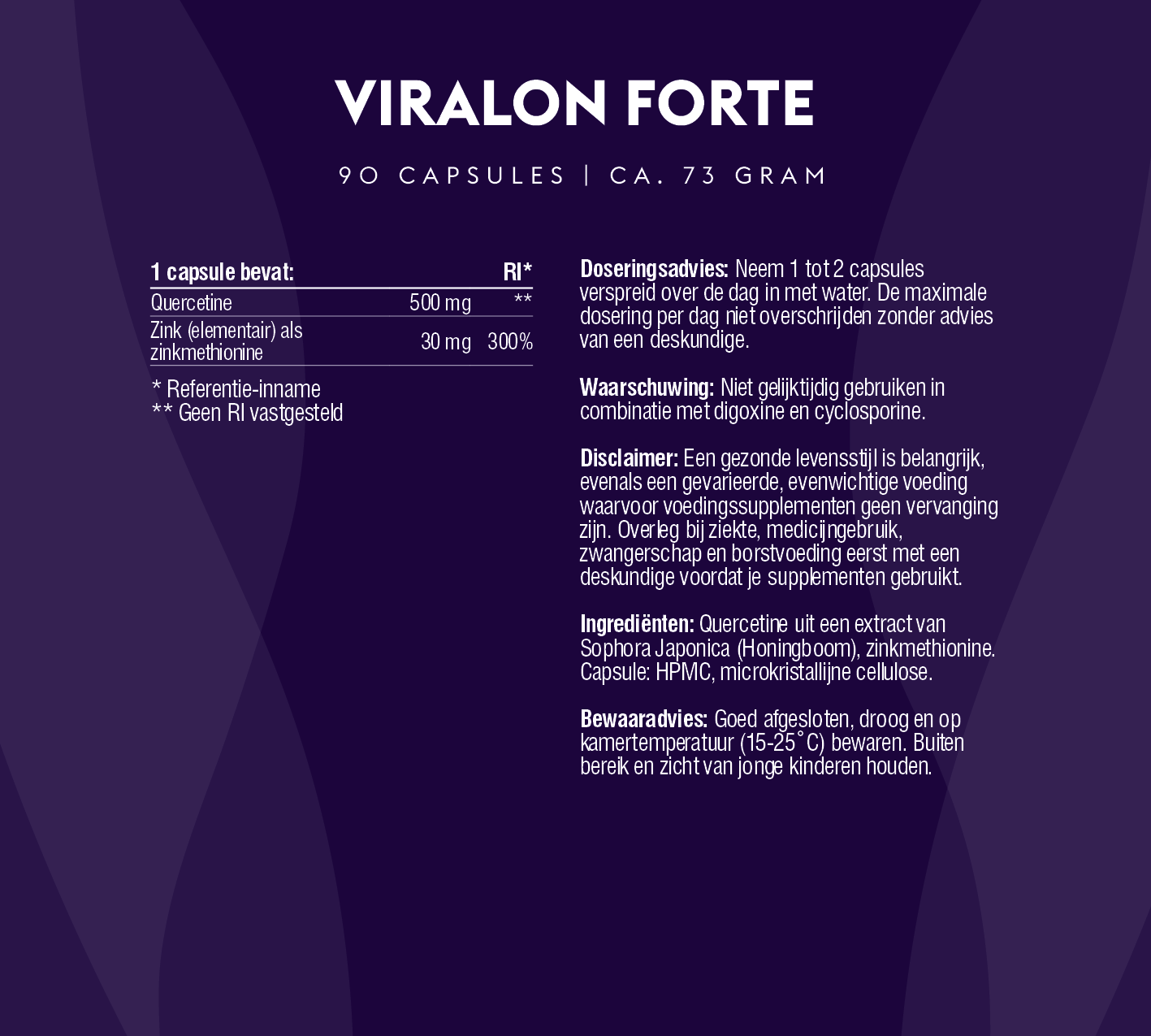 Viralon Forte (100% natuurlijke quercetine + zink)