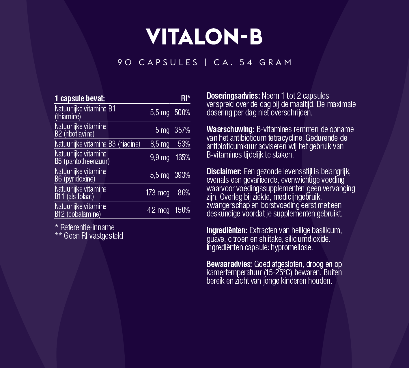 Vitalon-B (100% natuurlijk vitamine B-complex)