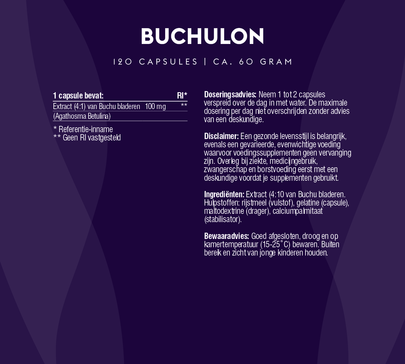 Buchulon  (100% natuurlijk extract van buchubladeren)