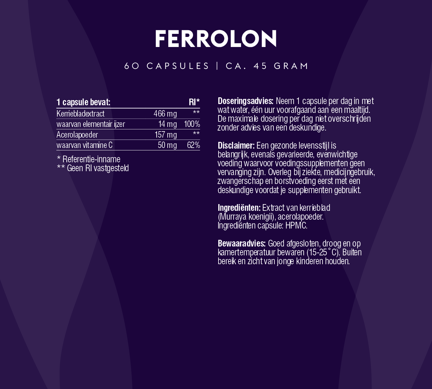 Ferrolon (100% natuurlijk ijzer & natuurlijke vitamine C)